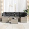 vidaXL Sofa Set mit Kissen mit Kissen 7 pcs Hellgrau Poly-Rattan