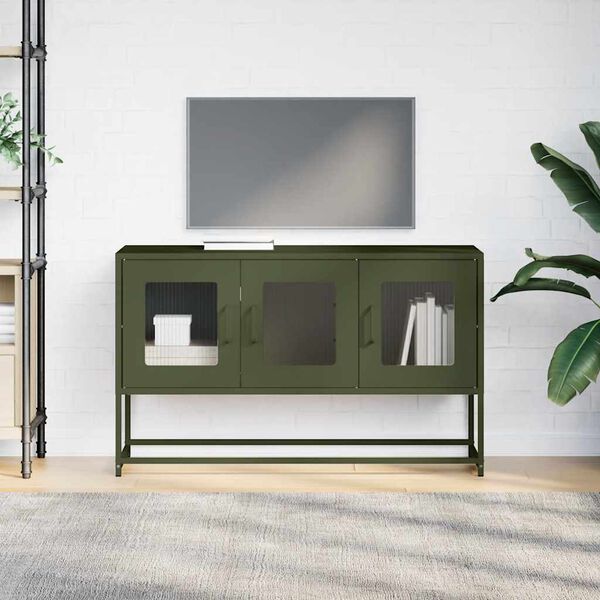 vidaXL TV-Schrank Olivgrün 100,5x39x60,5 cm Kaltgewalzter Stahl