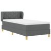 vidaXL Boxspringbett mit Matratze Dunkelgrau 100 x 200 cm Stoff