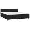 vidaXL Boxspringbett mit Matratze & LED Schwarz 160x200 cm Samt