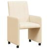 vidaXL Esszimmerst&uuml;hle mit Rollen 2 Stk. Cordstoff Creme