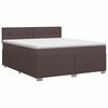 vidaXL Boxspringbett mit Matratze Dunkelbraun 160 x 200 cm Stoff