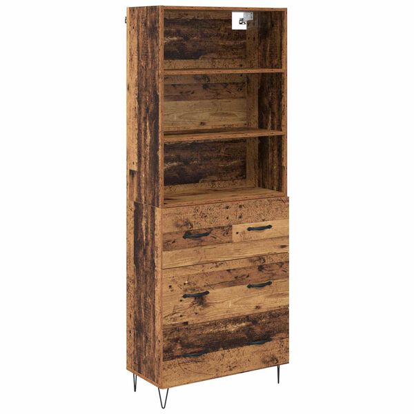 vidaXL Highboard mit Schubladen 2 pcs Altholz Holzwerkstoff