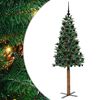 vidaXL Schlanker Weihnachtsbaum mit 300 LEDs mit St&auml;nder Gr&uuml;n 180 cm