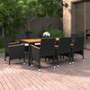 vidaXL 9-tlg. Garten-Essgruppe Poly Rattan Schwarz