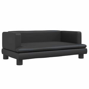 vidaXL Hundebett Schwarz 80x45x30 cm Kunstleder