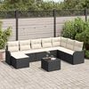 vidaXL Gartensofa-set 9 pcs Schwarz Poly-Rattan