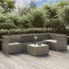 vidaXL 6-tlg. Garten-Lounge-Set mit Kissen Grau Poly Rattan