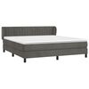 vidaXL Boxspringbett mit Matratze Dunkelgrau 160x200 cm Samt