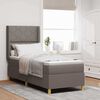 vidaXL Boxspringbett mit Matratze mit Kopfteil Taupe 80 x 200 cm Stoff