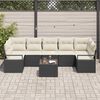 vidaXL Garten-Sofa-Set mit Kissen mit Speicher 8 pcs Schwarz und Creme