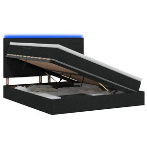 vidaXL LED-Speicherbett mit Matratze Schwarz 180 x 200 cm Stoff