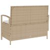 vidaXL Gartenbank mit Stauraum und Kissen Beige Poly Rattan