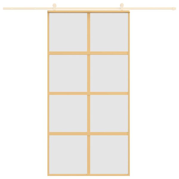 vidaXL Schiebet&uuml;r Golden 102,5x205 cm Matt ESG-Glas und Aluminium