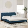 vidaXL Bett mit Matratze Blau 180x200 cm Samt