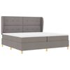 vidaXL Boxspringbett mit Matratze Dunkelgrau 90x190 cm Taupe Stoff