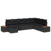 vidaXL Gartensofa-set mit Kissen mit Speicher Schwarz Poly-Rattan