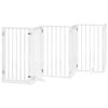 vidaXL 9-tlg. Hundetor mit T&uuml;r Faltbar Wei&szlig; 450 cm Pappelholz