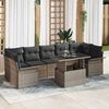 vidaXL Gartensofa-set mit Kissen 8 pcs Grau Poly-Rattan