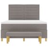 vidaXL Boxspringbett mit Matratze Taupe 140 x 190 cm Stoff