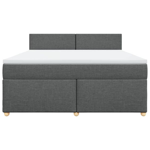 vidaXL Boxspringbett mit Matratze Dunkelgrau 180x200 cm Stoff