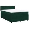 vidaXL Boxspringbett mit Matratze Dunkelgr&uuml;n 140x190 cm Samt