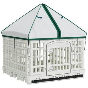 vidaXL 4-Panel-Hundeauslauf mit Dach 122 x 106,5 x 82 cm Kunststoff