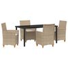 vidaXL Garten Essgruppe 5 pcs Beige Poly-Rattan