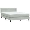 vidaXL Boxspringbett mit Matratze Hellgrau 160x210 cm Samt