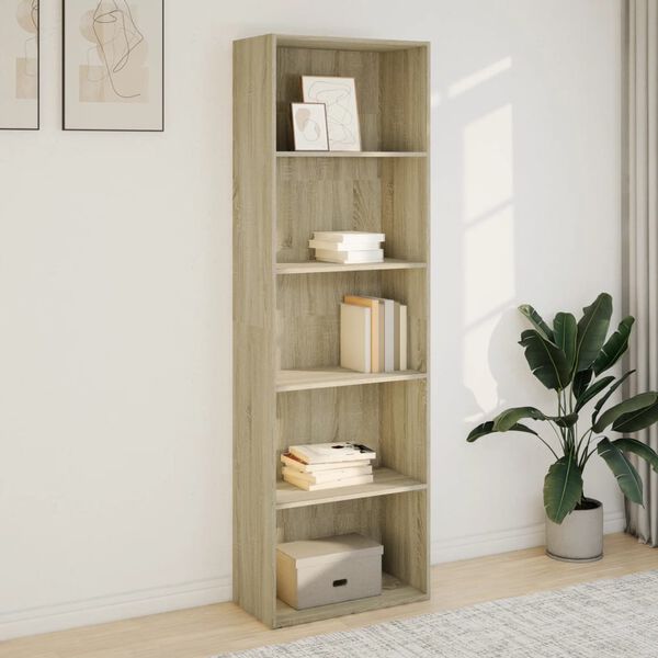 vidaXL Bücherregal Sonoma-Eiche 60x30x189 cm Holzwerkstoff