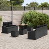vidaXL Garten-Sofa-Set mit Kissen mit Speicher 8 pcs Schwarz