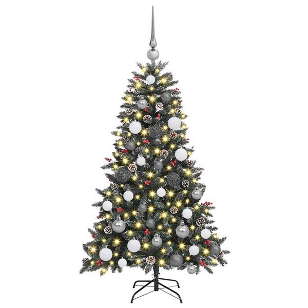 vidaXL K&uuml;nstlicher Weihnachtsbaum Gr&uuml;n 120 cm PVC, Plastik und Stahl