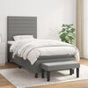 vidaXL Boxspringbett mit Matratze Dunkelgrau 100x200 cm Stoff