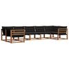 vidaXL Outdoor-Sofagarnitur 7 stk. Natur und Schwarz