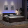 vidaXL Ottoman-Bett mit Matratzen & LEDs Dunkelbraun 200x200 cm Stoff