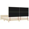 vidaXL Bettgestell mit Kopfteil Creme 200 x 200 cm Stoff