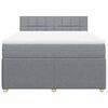 vidaXL Boxspringbett mit Matratze Hellgrau 160x200 cm Stoff