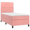 vidaXL Boxspringbett mit Matratze & LED Rosa 80x200 cm Samt