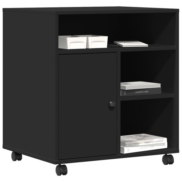 vidaXL Druckerst&auml;nder mit Rollen Schwarz 60x50x67 cm