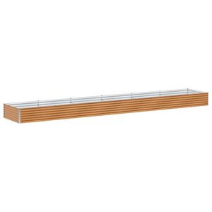 vidaXL Hochbeet Hellbraun 582 x 100 x 36 cm Verzinkter Stahl