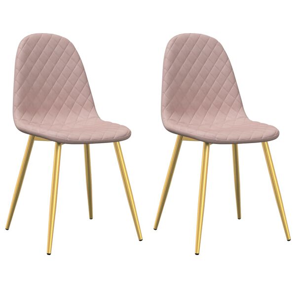 vidaXL Esszimmerstühle 2 Stk. Rosa Samt