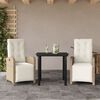 vidaXL 3-tlg. Bistro-Set mit Kissen Beige Poly Rattan