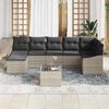 vidaXL Garten-Sofa-Set mit Kissen 8 pcs Hellgrau Poly-Rattan