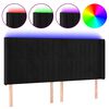 vidaXL LED Kopfteil Schwarz 183x16x118/128 cm Samt