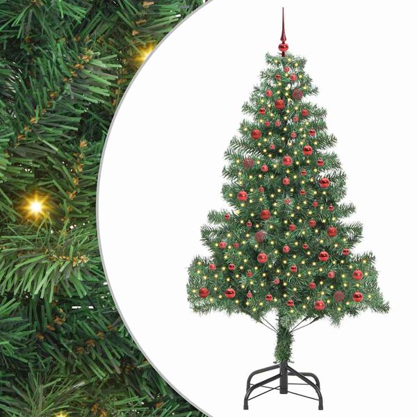vidaXL Weihnachtsbaum mit 300 LEDs mit St&auml;nder Gr&uuml;n 210 cm PVC