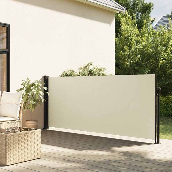 vidaXL Seitenmarkise Ausziehbar Creme 120x600 cm