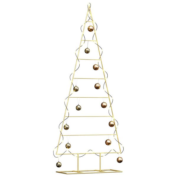 vidaXL Metall Weihnachtsbaum Gold 150 cm Pulverbeschichteter Stahl