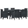 vidaXL Garten Essgruppe 7 Stk. Anthrazit Polt Rattan