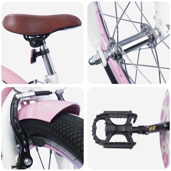 vidaXL Kinderfahrrad 18 Zoll f&uuml;r 5-7 Jahre alt Hellrosa