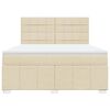 vidaXL Boxspringbett mit Matratze Creme 180x200 cm Stoff